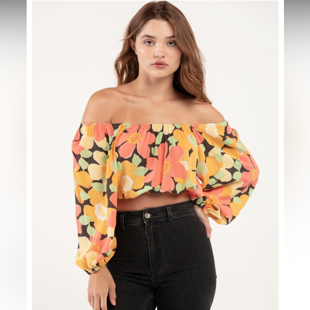 Billabong colorful floral boho blouse